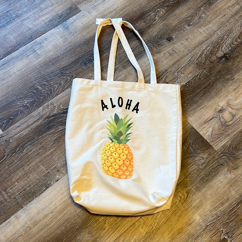 Aloha Pineapple Travel Tote Bag - Cream